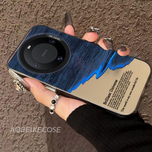 适用于华为mate60黑海彩银硬壳