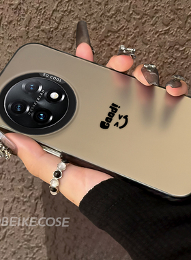 适用于一加11手机壳男女1+11R高级隐形支架ace3v创意带挂绳一加ACE2/3夏季新款2Pro彩银硬壳OnePlus开心笑脸