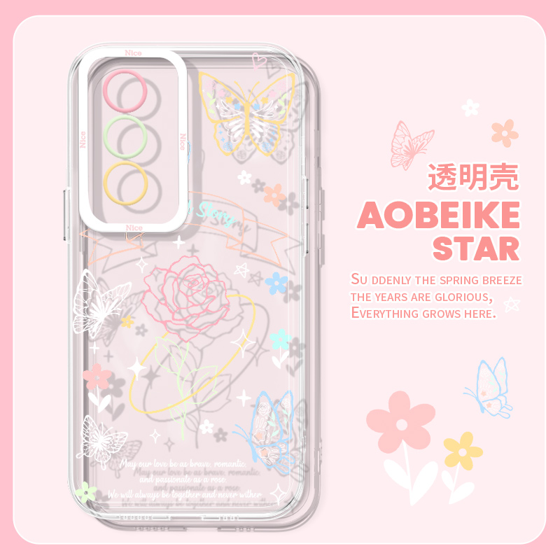 全包创意防摔直边透明玫瑰