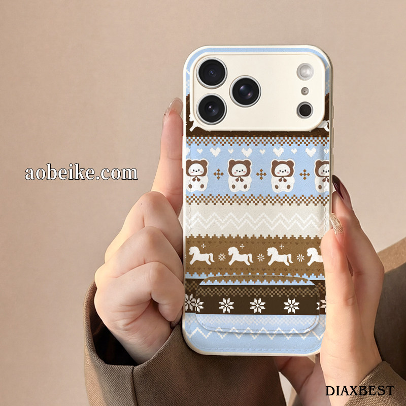 雪花小熊适用于苹果17promax手机壳iPhone16Pro新
