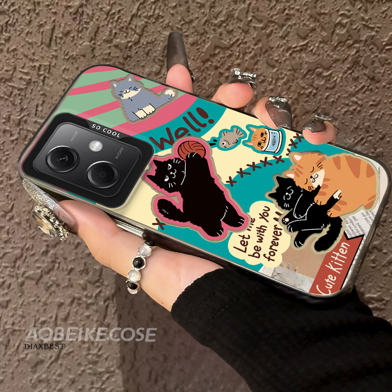 适用于红米note12猫球彩银硬壳