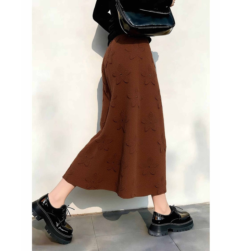 法式复古绝美巨好看的咖色花朵半身裙女2026早春新款高腰显瘦长裙,女装/女士精品,半身裙,淘宝优惠券,粉丝福利购,淘宝优惠卷