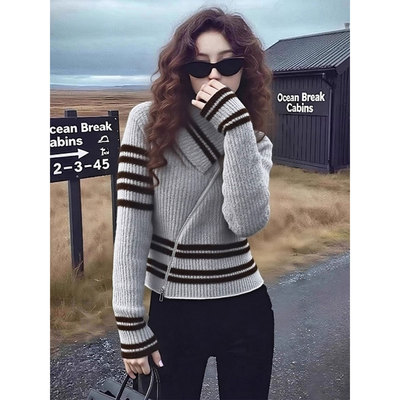 灰色针织打底衫女内搭上衣可外穿