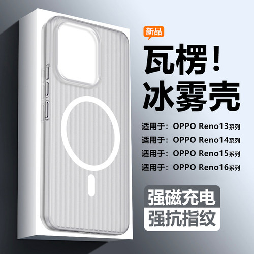 适用OPPOReno13~16瓦楞纹冰雾壳