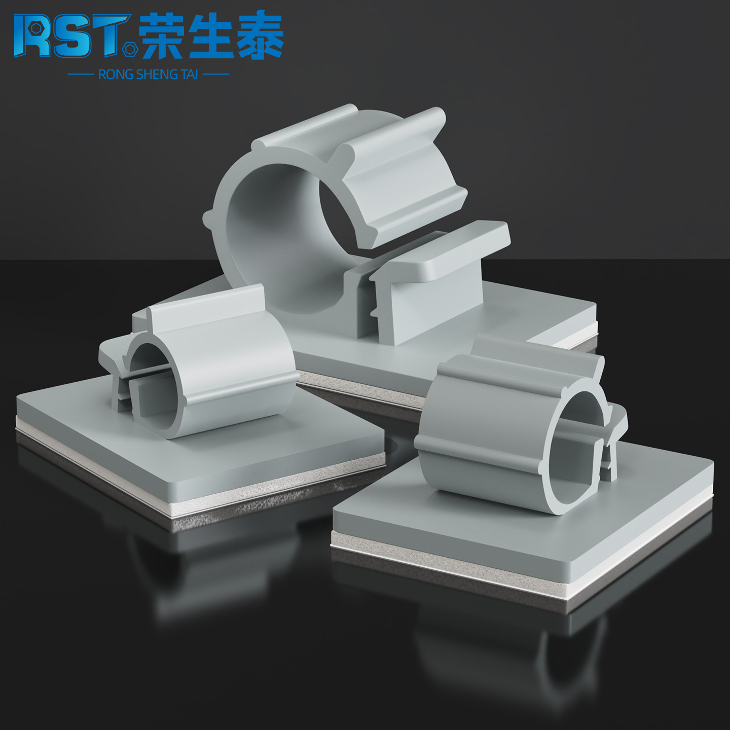 TS系列尼龙粘式固定座免打孔电线按压式束线夹理线器线卡走线线夹