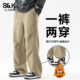 风加绒休闲裤 直筒时尚 男士 班尼路SK工装 春季 2026新款 长裤 户外风YS