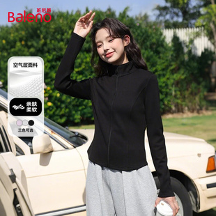 班尼路黑色修身卫衣外套女2026春夏新款小个子短款显瘦百搭上衣M