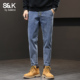 男士 帅气潮流修身 新款 班尼路SK牛仔裤 春秋季 百搭时尚 休闲长裤 子YS