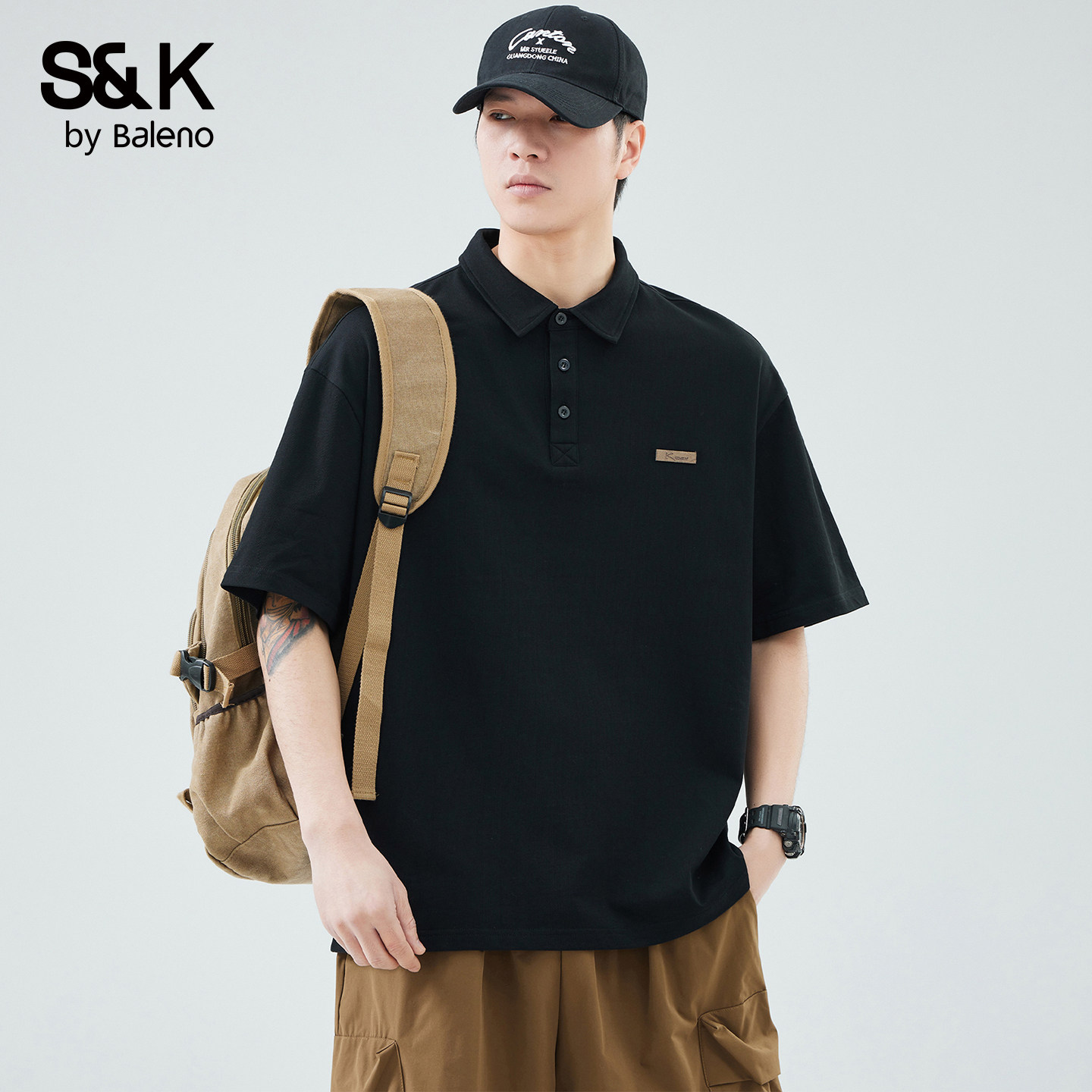 班尼路SK翻领短袖polo衫男夏季2026新款宽松休闲商务男装高级感YS