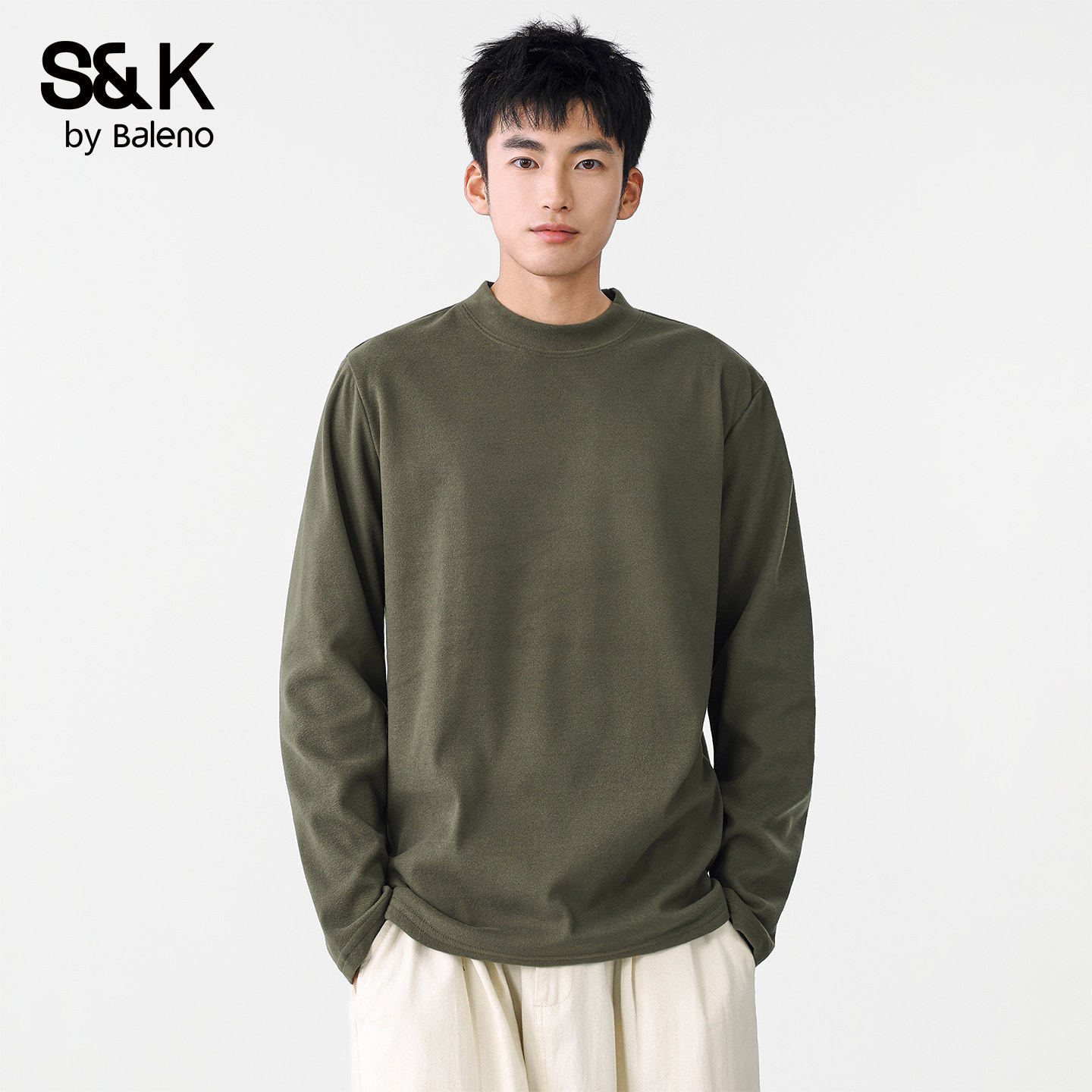 班尼路SK保暖德绒半高领打底衫