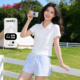 班尼路藏青色POLO领短袖 上衣M 半袖 T恤女2026新款 春夏收褶显瘦短款