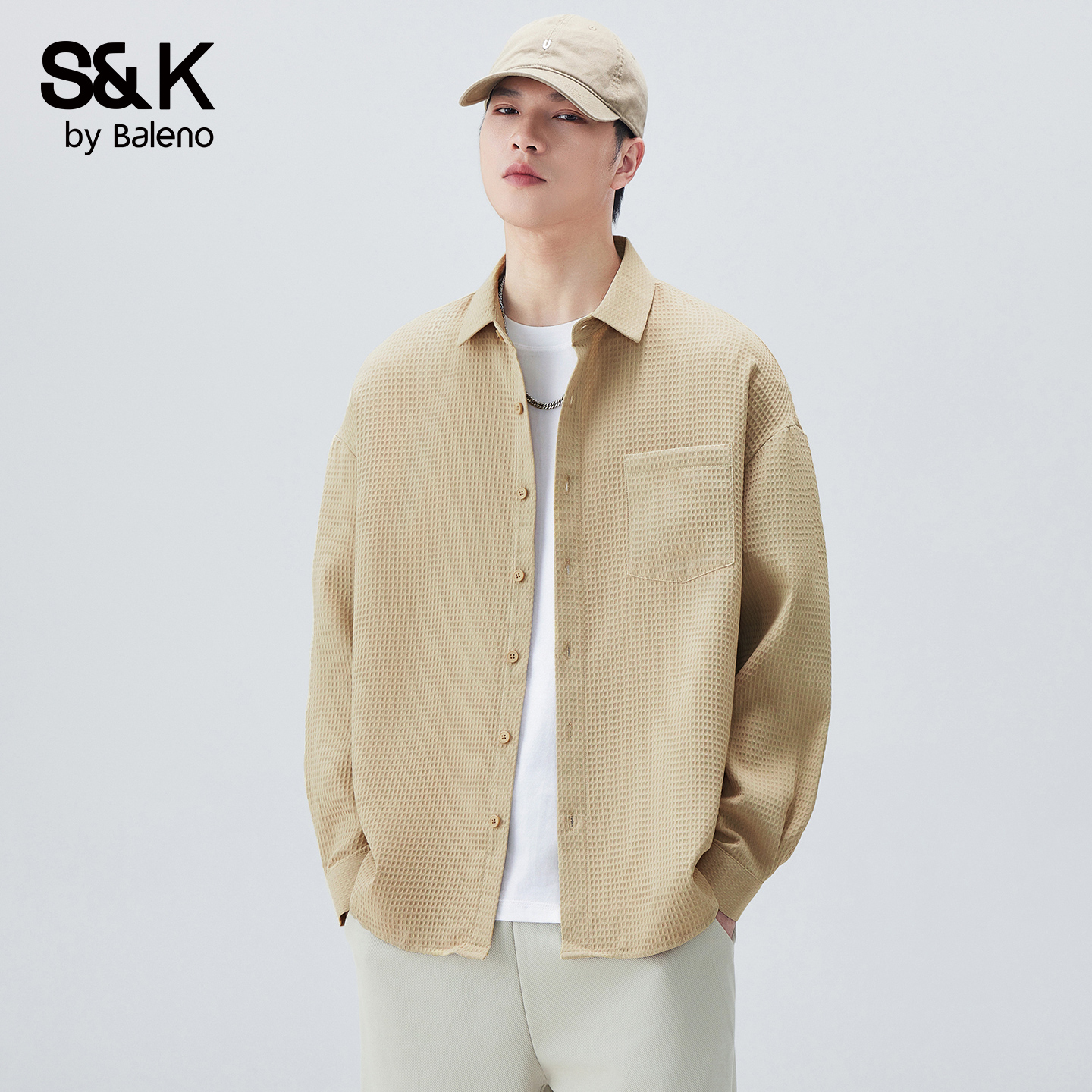 班尼路SK秋季长袖衬衫男休闲衬衣