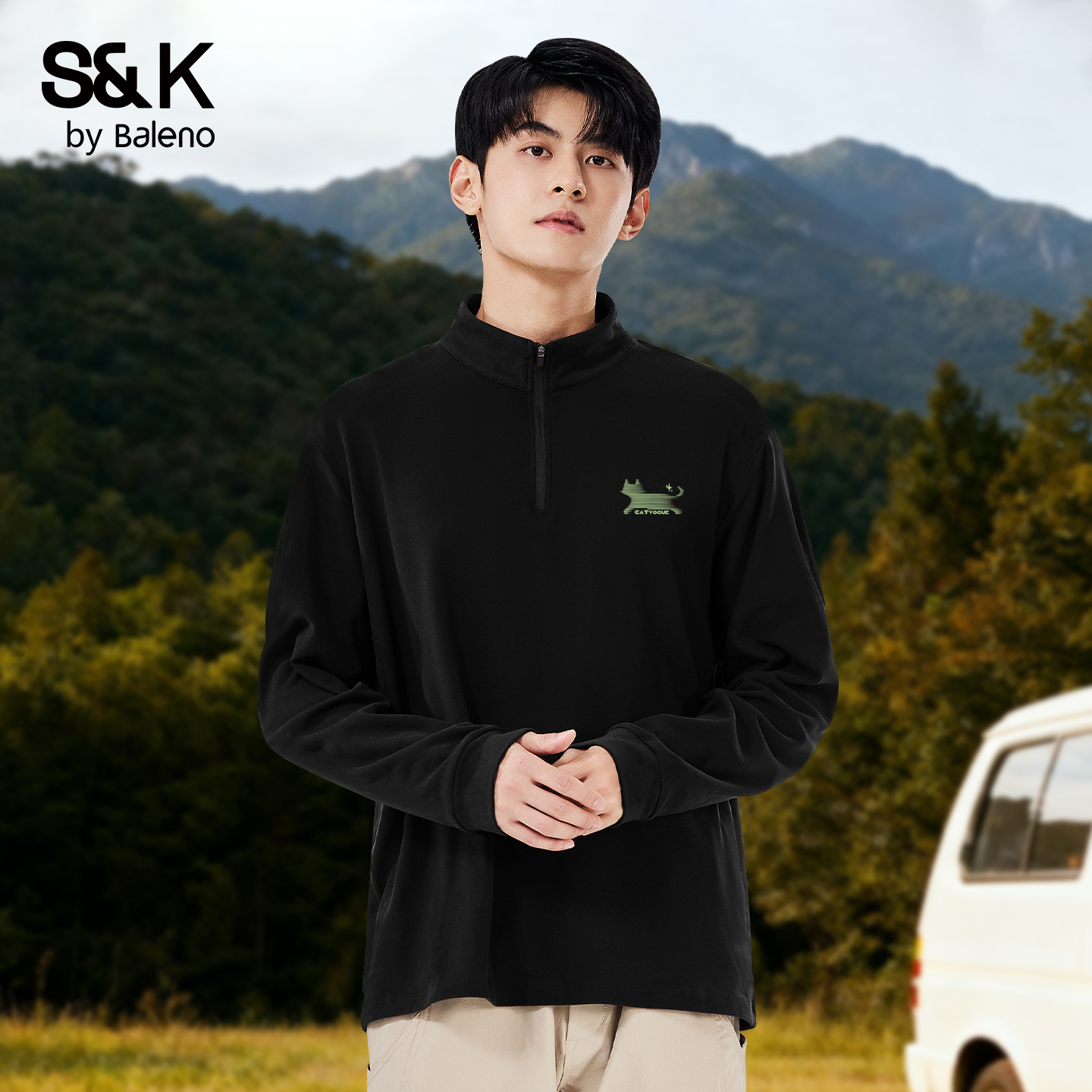 半拉链打底衫男款冬季潮流t恤