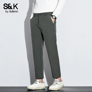 宽松弹力百搭裤 百搭休闲裤 子MS 男直筒九分裤 班尼路SK2025秋冬新款