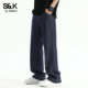 子男款 班尼路SK牛仔裤 宽松直筒阔腿长裤 男生潮牌休闲裤 男夏季 款