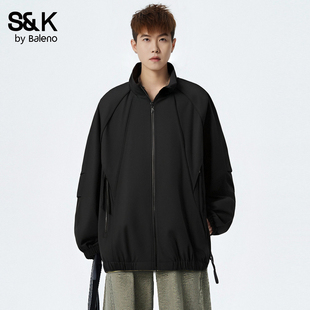 班尼路SK立领防风夹克男宽松工装 风拉链户外简约亲肤外套上衣男YS