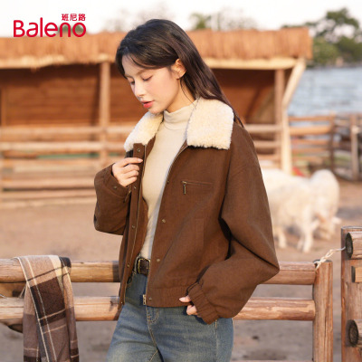 班尼路美拉德夹克棉服女款棉衣