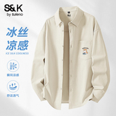 翻领开衫 班尼路S&K系列男士 衬衣男LF 新款 砂洗抗皱男士 衬衫 潮秋季