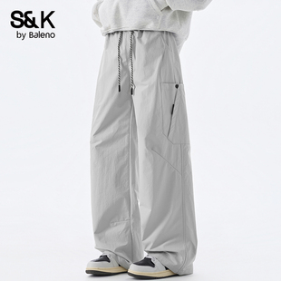 男士 长裤 夏季 直筒宽松工装 2026新款 班尼路SK立体剪裁纯色休闲裤