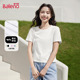 班尼路白色纯棉短款 绝美小个子正肩上衣H 2026春夏新款 短袖 t恤女款