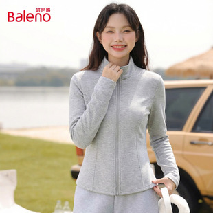 班尼路灰色修身卫衣外套女款2026春秋新款立领正肩收腰短款上衣H