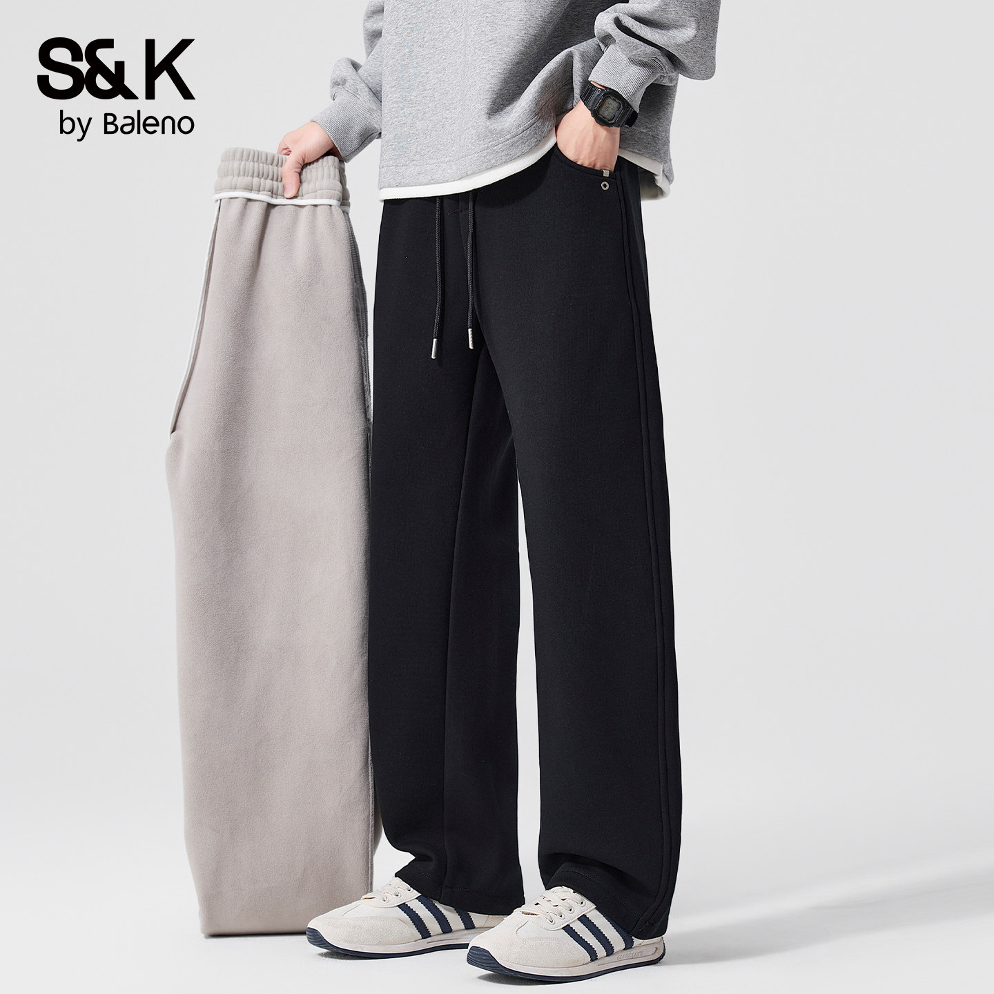 班尼路SK休闲裤男士冬季宽松直筒