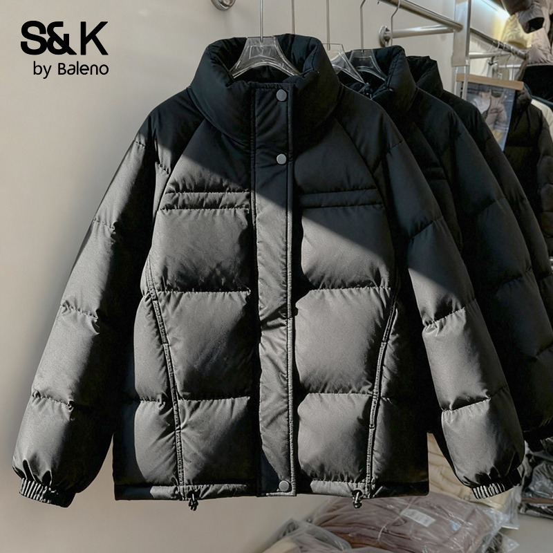 班尼路S&K系列黑色立领羽绒服女2025冬季新款巨好看保暖外套上衣H