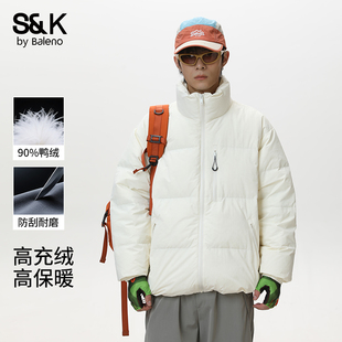 美式 班尼路工装 2025新款 冬季 青少年保暖防风鸭绒外套E 羽绒服男士