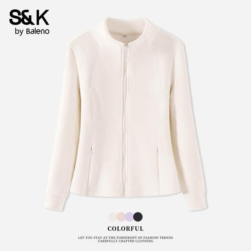 班尼路S&K系列修身摇粒绒外套女2025冬新款冲锋衣内胆保暖上衣Q