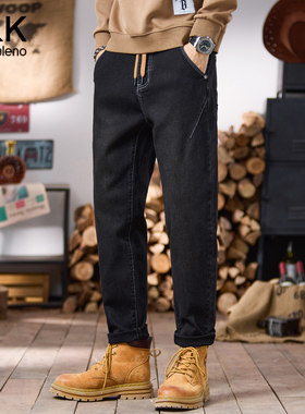 班尼路SK美式潮流牛仔裤男2025秋季新款直筒修身百搭休闲裤子男MS