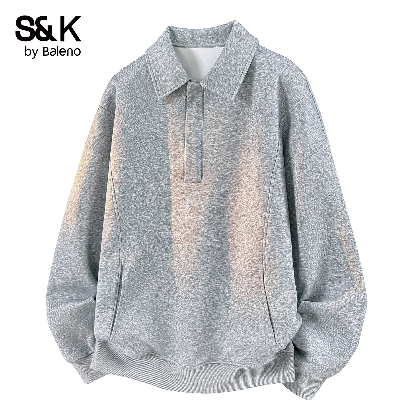 班尼路休闲纯色青年翻领卫衣男