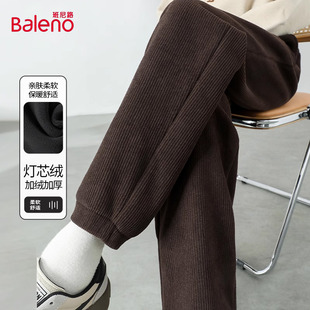 束脚加厚灯芯绒休闲运动裤 班尼路加绒裤 爆款 2025新款 子女秋冬季