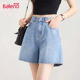 高腰显瘦宽松休闲辣妹A字热裤 新款 女2026夏季 班尼路阔腿牛仔短裤