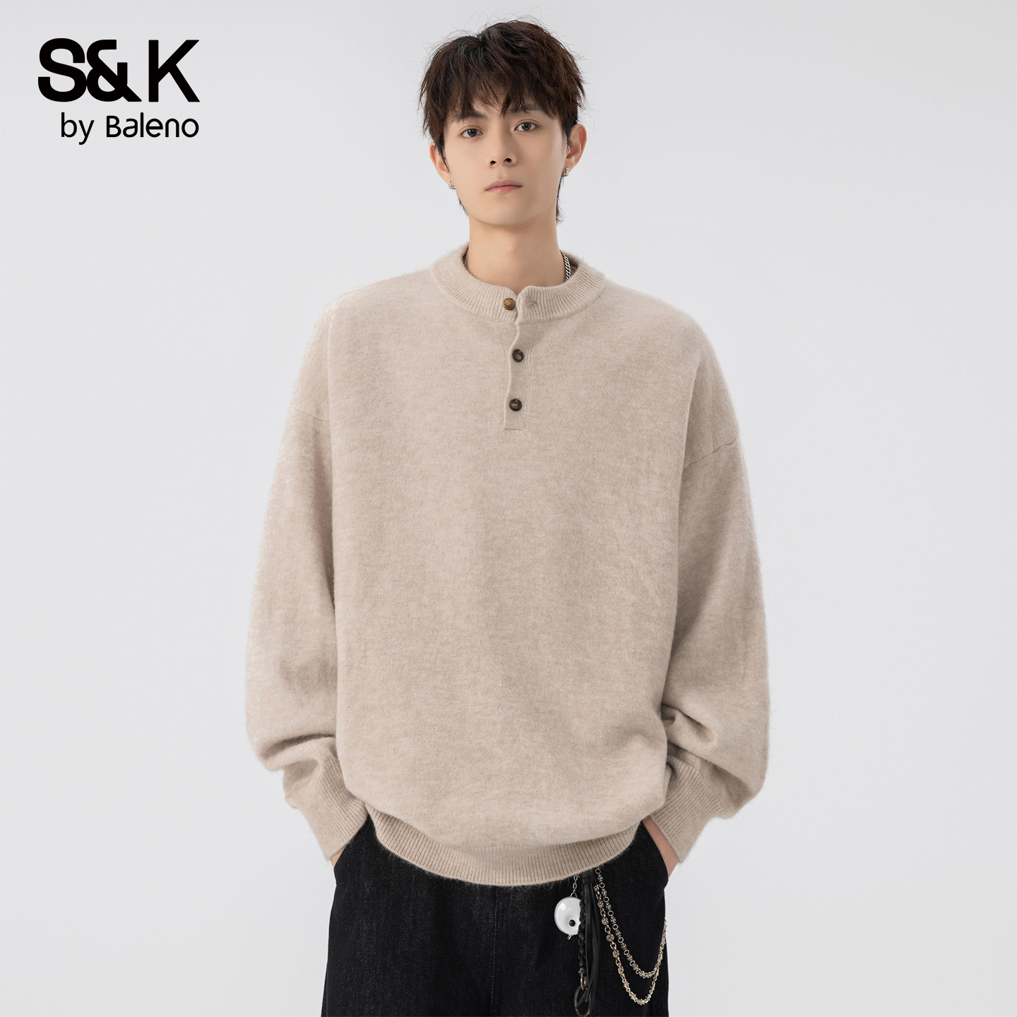 班尼路秋季圆领宽松百搭休闲卫衣