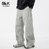 工装 秋季 裤 班尼路SK美式 男士 新款 宽松直筒休闲户外登山冲锋长裤