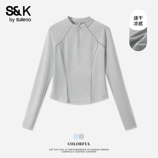 长袖 运动凉感修身 t恤女Q 春夏2026新款 班尼路S&K系列速干上衣女款