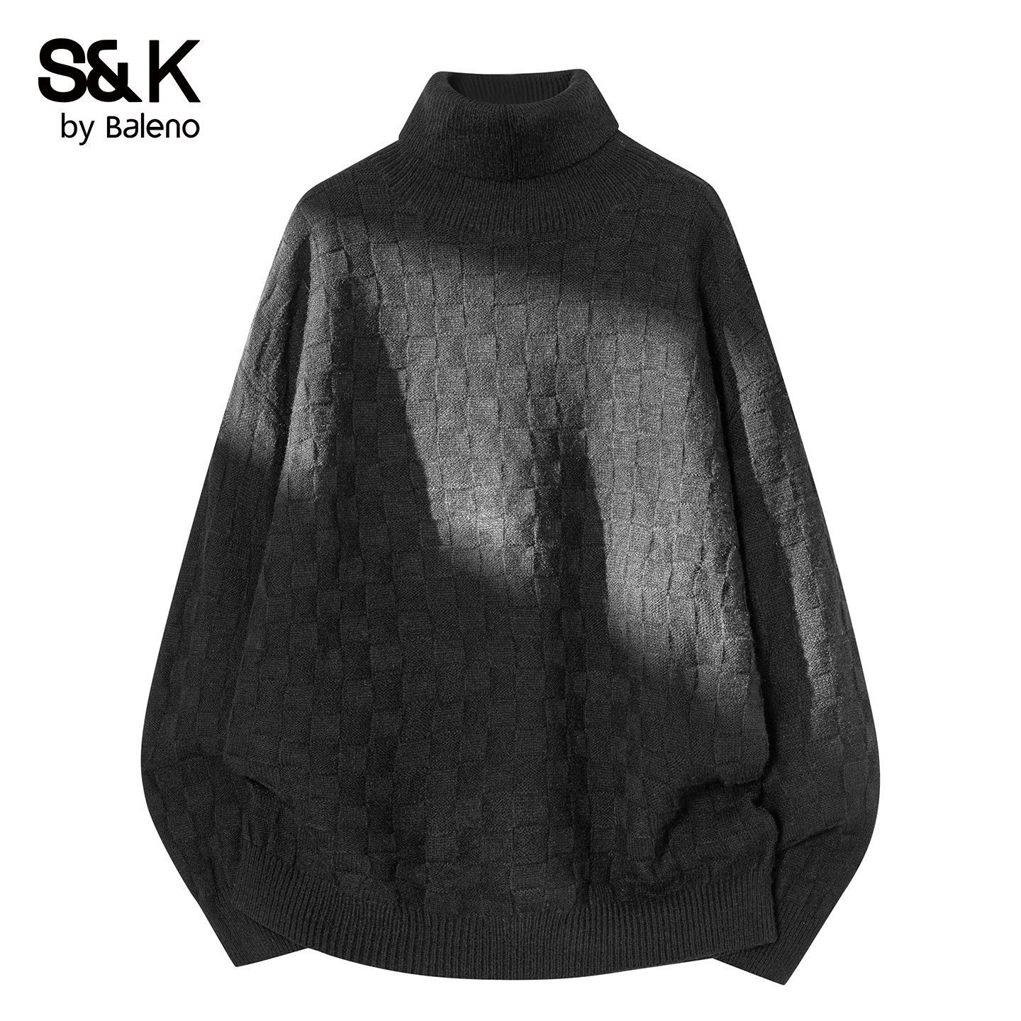 班尼路SK菱形格高领毛衣男秋冬季