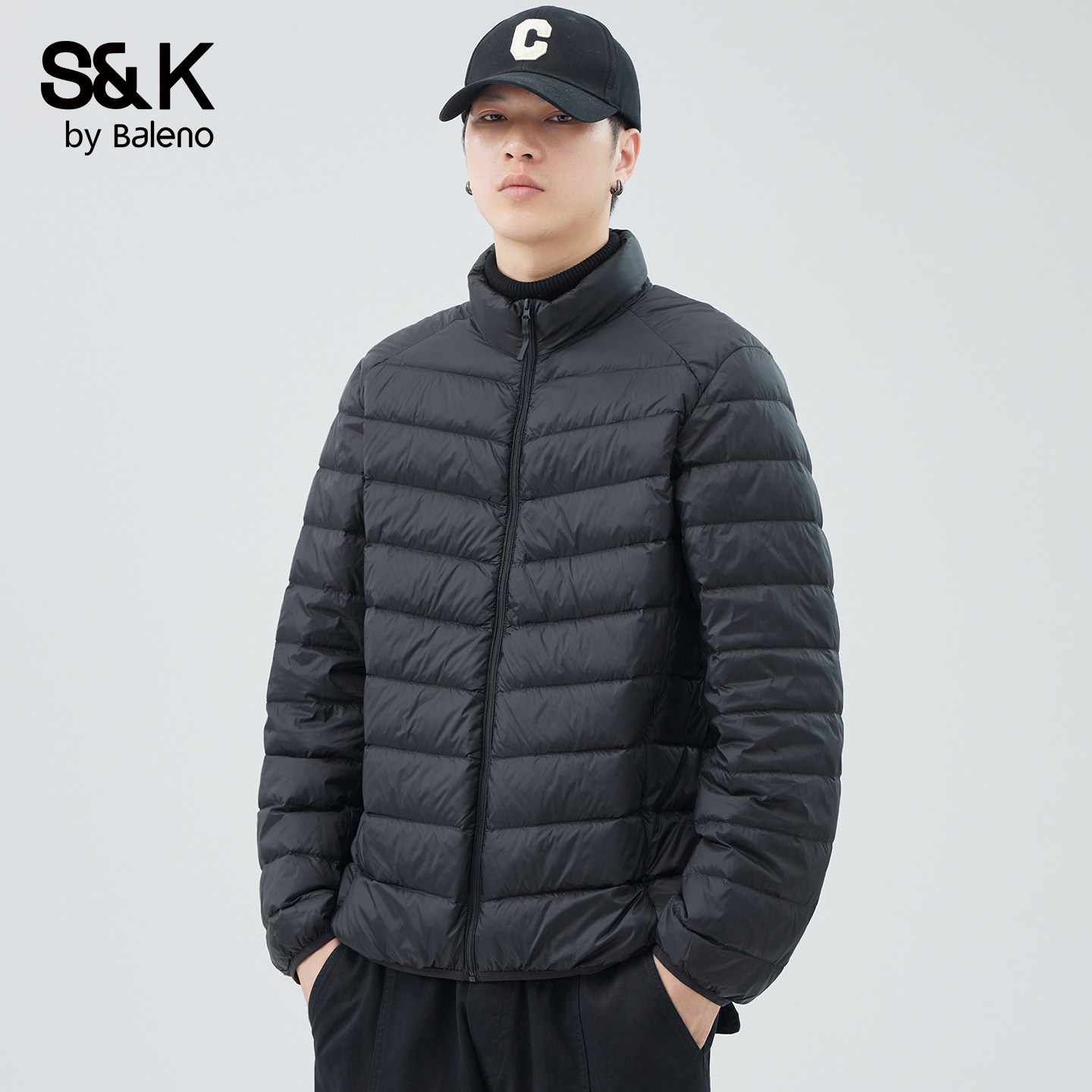班尼路SK冬季款羽绒服男加厚保暖2025新款立领保暖男士排骨外套YS