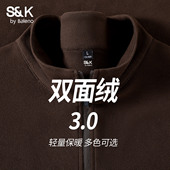 班尼路S&K系列立领打底衫 t恤男A 加绒加厚半拉链休闲长袖 男款 冬季