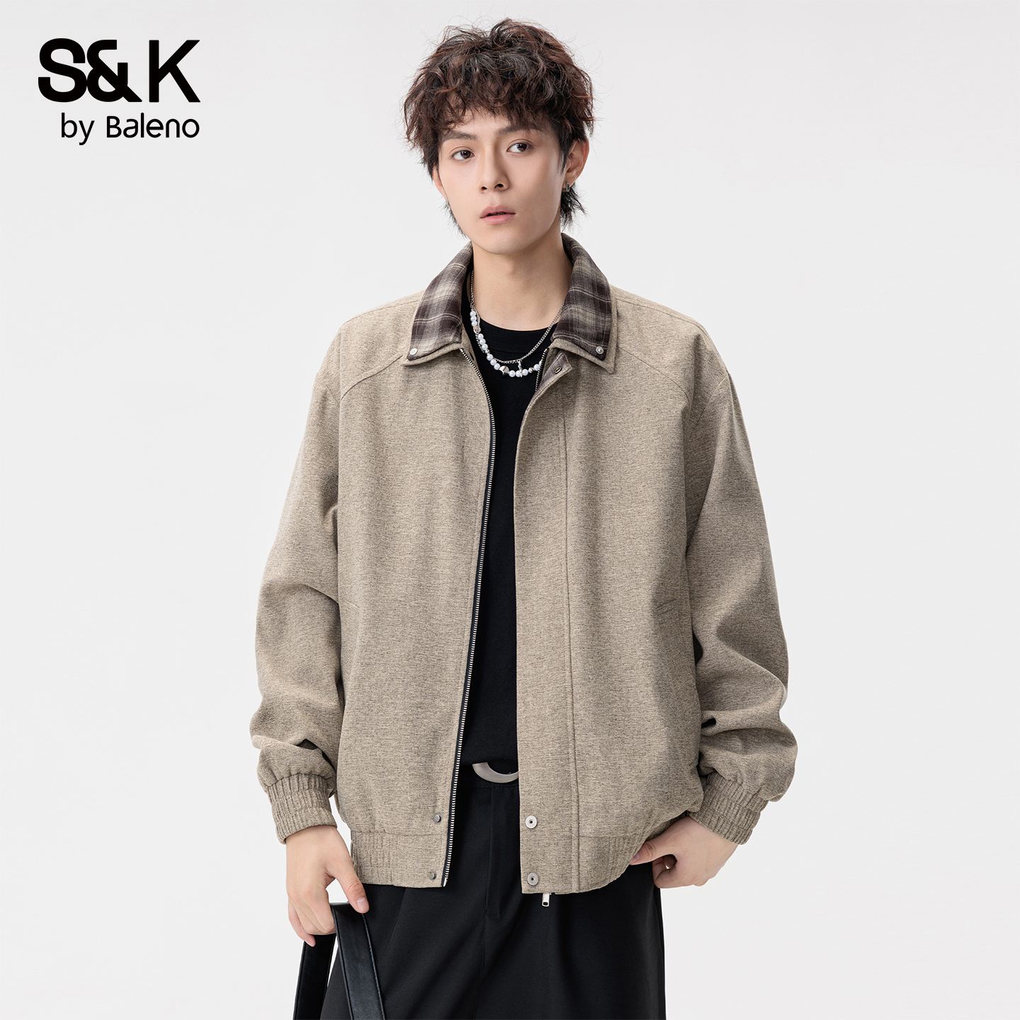 班尼路SK美式复古立领夹克