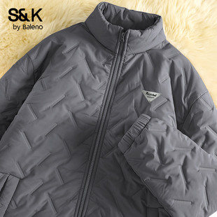 男青少年加绒加厚保暖厚袄子A 新款 班尼路S&K男生冬装 保暖棉服冬季