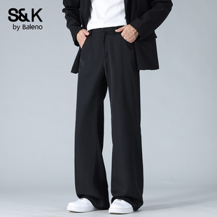 潮流宽松显瘦百搭垂感通勤休闲裤 班尼路SK直筒西装 夏季 男士 子YS 裤