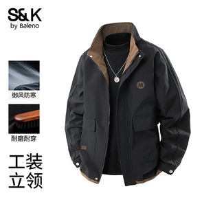 潮牌宽松休闲立领外套男款 春秋2026新款 夹克外套男士 班尼路工装