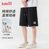 男款 2026春夏新款 宽松休闲五分裤 班尼路纯棉直筒短裤 运动裤 子男A