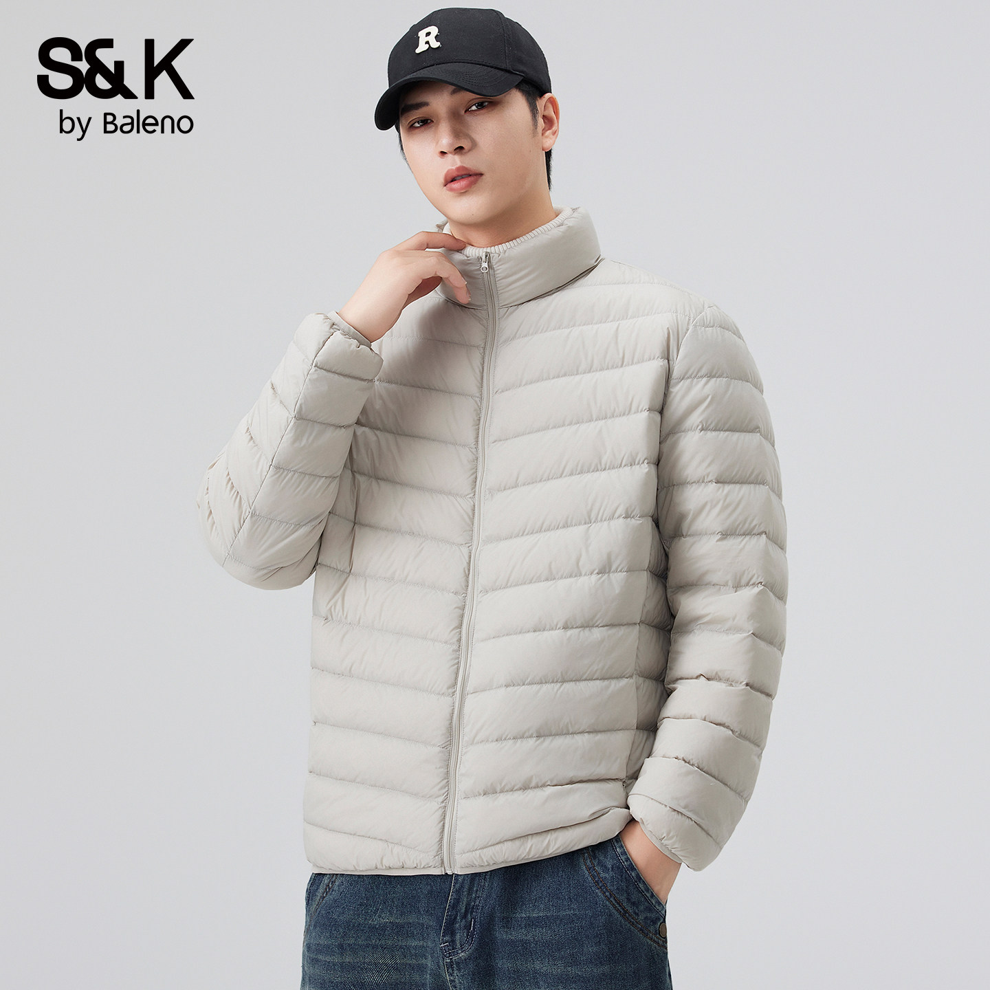 班尼路SK立领轻薄羽绒服男保暖外套冬季新款户外百搭休闲上衣男YS