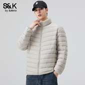 班尼路SK立领轻薄羽绒服男保暖外套冬季 新款 户外百搭休闲上衣男YS