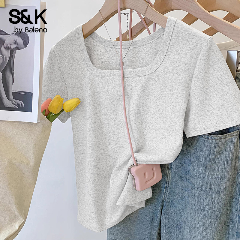 班尼路短袖t恤女修身短款上衣