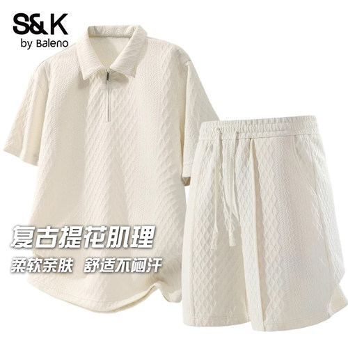 班尼路套装男女美式短袖polo衫