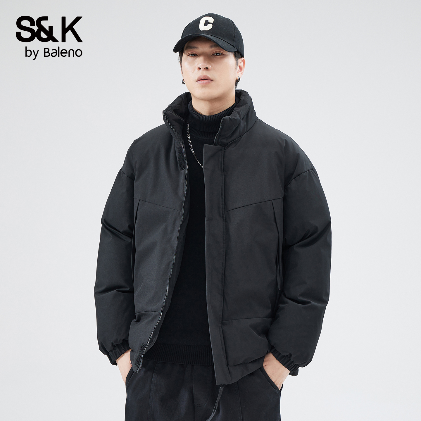 班尼路SK美式立领棉服男秋冬新款