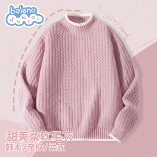 班尼路童装女童毛衣2025新款超好看女孩秋冬季针织衫女童打底衫P
